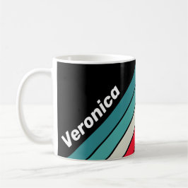 Retro Stealth Rainbow Striped with Name Kaffeetasse