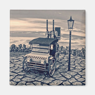 Retro Steam Cab-Taxi Magnet
