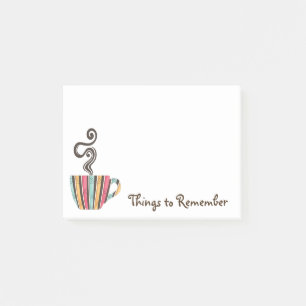 Retro Steaming Coffee Illustration Post-it Klebezettel