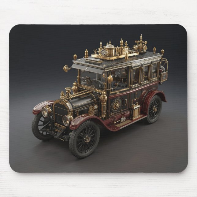 Retro-Steampunk-Polizeikreuzer Mousepad (Vorne)