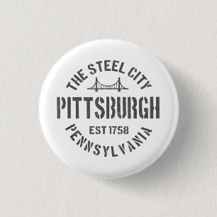 Retro Steel City Pittsburgh Pennsylvania Yinz vint Button