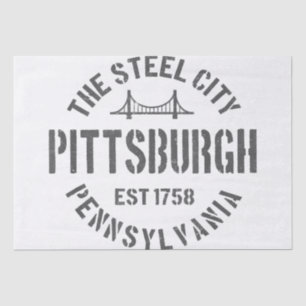 Retro Steel City Pittsburgh Pennsylvania Yinz vint Seidenpapier