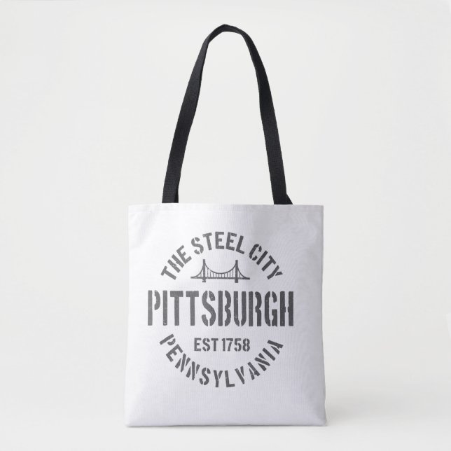 Retro Steel City Pittsburgh Pennsylvania Yinz vint Tasche (Vorderseite)