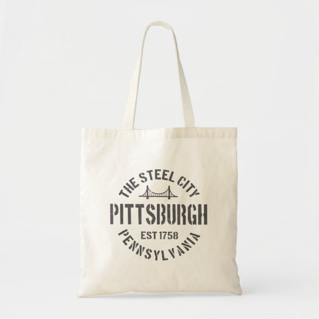 Retro Steel City Pittsburgh Pennsylvania Yinz vint Tragetasche (Vorne)