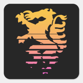 Retro Steiermark Panther Wappen Quadratischer Aufkleber