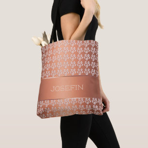 Retro Steigungsmit blumenmuster. Name Tasche