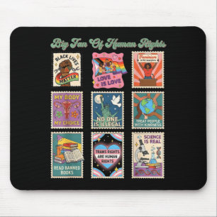 Retro-Stempel großer Fan der Menschenrechte lustig Mousepad