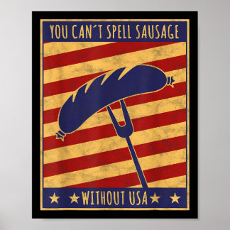 Retro Ster Man Kann Sausage Nicht Ohne Usa Schreib Poster