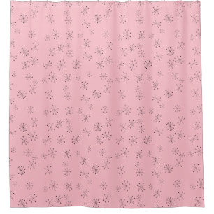 Retro Sterne auf Rosa Duschvorhang