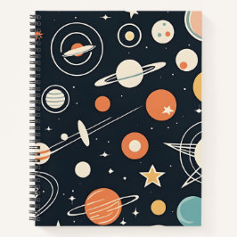 Retro-Sterne und Planeten der 1950er Jahre Notizbuch