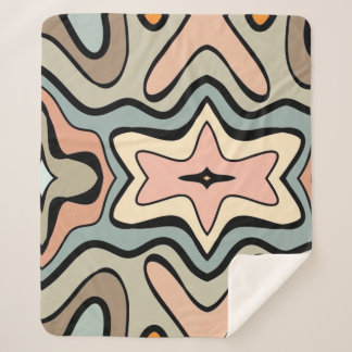 Retro-Sternenburst-Abstraktkunst-Wurfdecke Sherpadecke