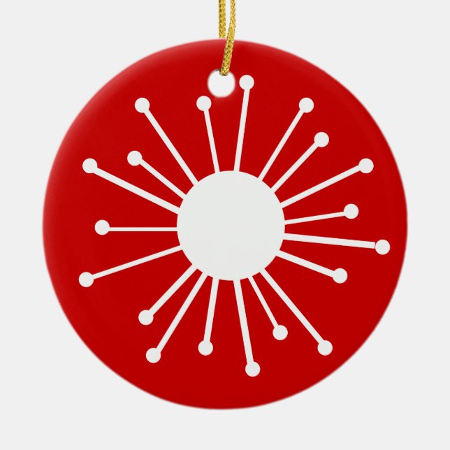 Retro-Sternexplosion des Mitteljahrhunderts Keramik Ornament (Vorne)