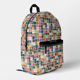 Retro Sternexplosion Dominoes Bedruckter Rucksack