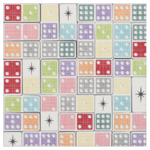 Retro Sternexplosion Dominoes Stoff