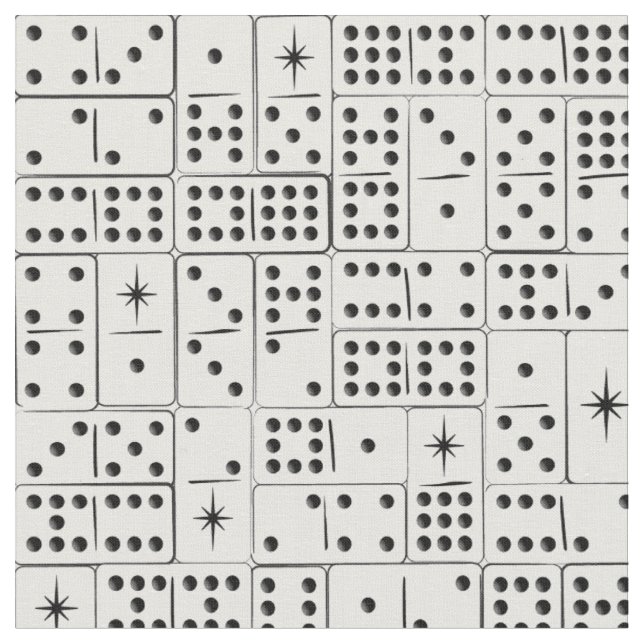 Retro Sternexplosion Dominoes Stoff (Nahaufnahme)