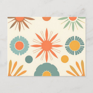 Retro-Sternexplosion und Formen des Mitteljahrhund Postkarte