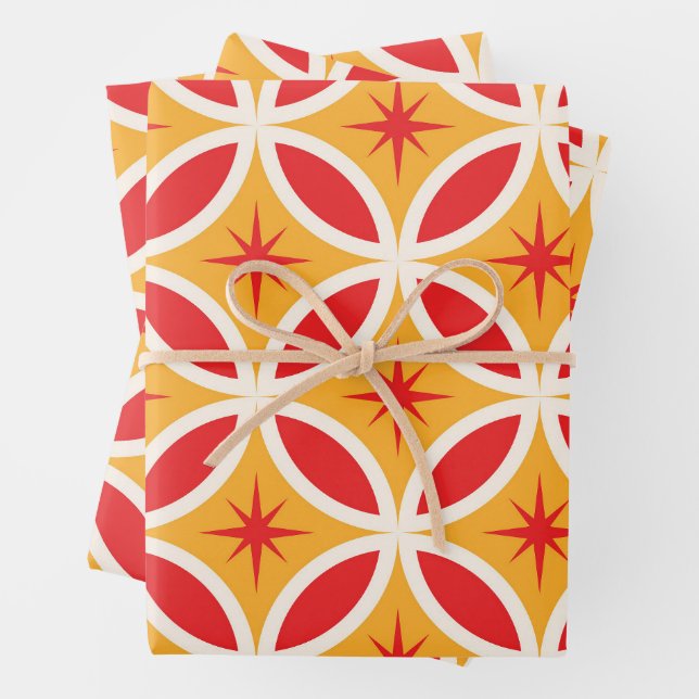 Retro-Sternexplosionen des mittleren Jahrhunderts  Geschenkpapier Set (Beispiel)