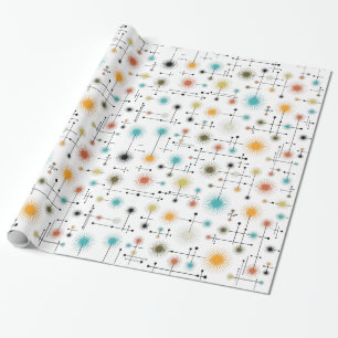 Retro Sternexplosionen ein Go-Go! Geschenkpapier