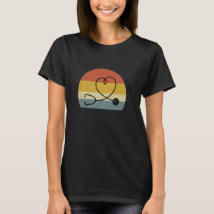 Retro-Stethoskop Kinderarzt Pädiatrie Kind Pädiatr T-Shirt