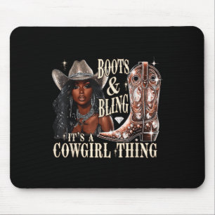 Retro-Stiefel & Bling Es ist eine Cowgirl-Sache Fr Mousepad