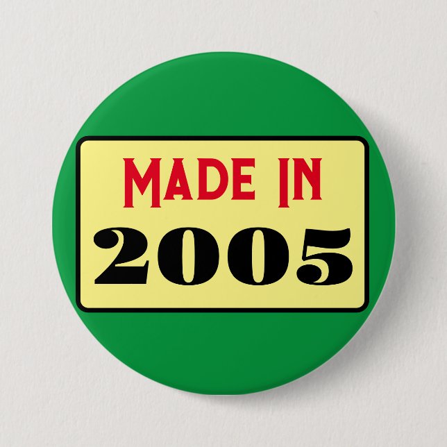 Retro-Stil 21. Geburtstagsabzeichen 2005 Button (Vorderseite)