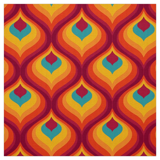 Retro-Stil 60er 70er Muster Stoff (Muster)