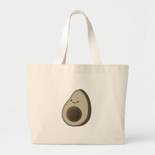 Retro-Stil-Avocado-Zeichnung Jumbo Stoffbeutel