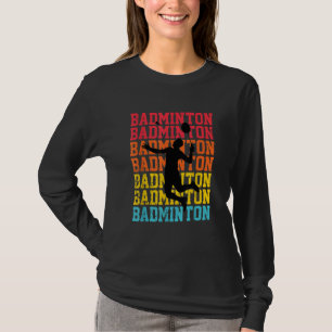 Retro-Stil Badminton-Spieler Federball T-Shirt