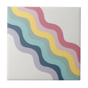 Retro-Stil bunt diagonale Wellen Design Fliese