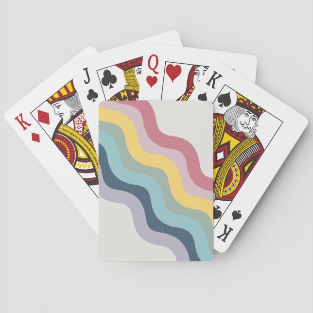 Retro-Stil bunt diagonale Wellen Design Spielkarten (Rückseite)