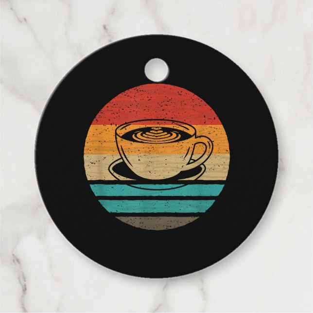 Retro-Stil des Kaffees Vintag Geschenkanhänger (Vorderseite)