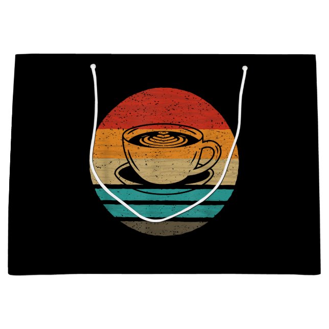 Retro-Stil des Kaffees Vintag Große Geschenktüte (Vorderseite)