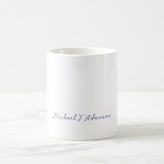 Retro-Stil Elegant Einfacher Weißer Kalligrafie-Na Kaffeetasse (Mittel)