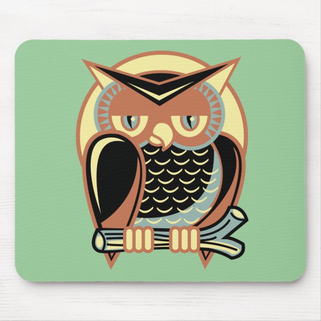 Retro-Stil Eule Mousepad (Vorne)