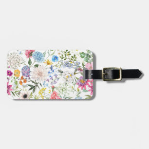 Retro-Stil Farbige Blumengestaltung Gepäckanhänger