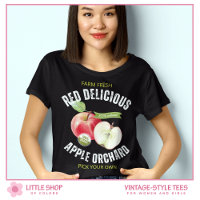 Retro-Stil Frucht Rote Äpfel T-Shirt