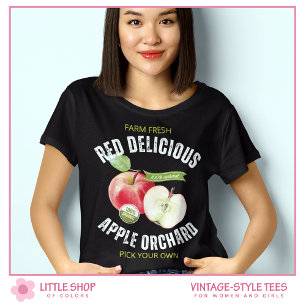 Retro-Stil Frucht Rote Äpfel T-Shirt