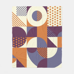 Retro-Stil geometrisches Musterdesign Fleecedecke