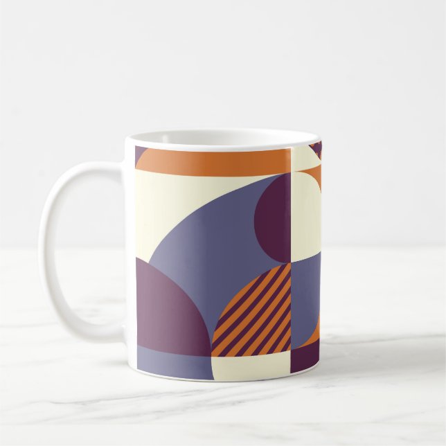 Retro-Stil geometrisches Musterdesign Kaffeetasse (Links)
