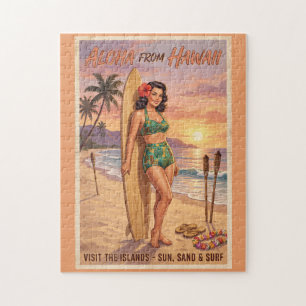 Retro-Stil Hawaiianische Frau Pin Up