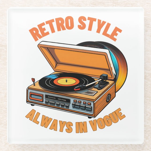 Retro-Stil, immer in Vogue Glasuntersetzer (Vorderseite)