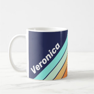 Retro-Stil Klassische Streifen mit Namen Kaffeetasse