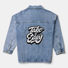 Retro-Stil-Motivations-Typografie-Zitat Jeansjacke