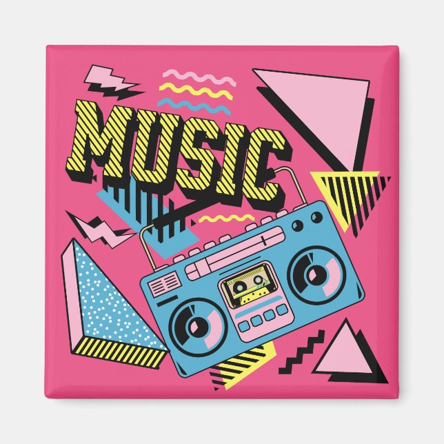 Retro-Stil Musik Boombox-Design Magnet (Vorne)