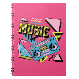 Retro-Stil Musik Boombox-Design Notizblock