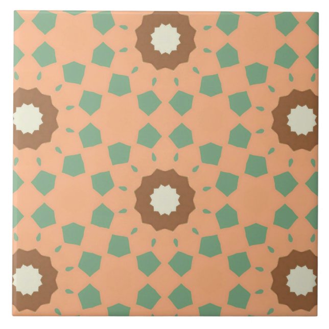 Retro-Stil nahtloses Blumenmuster Fliese (Vorderseite)