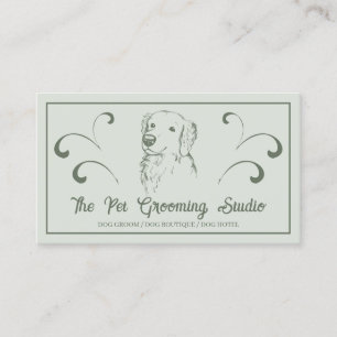 Retro Stil Pet Dog Golden Retriever QR Visitenkarte