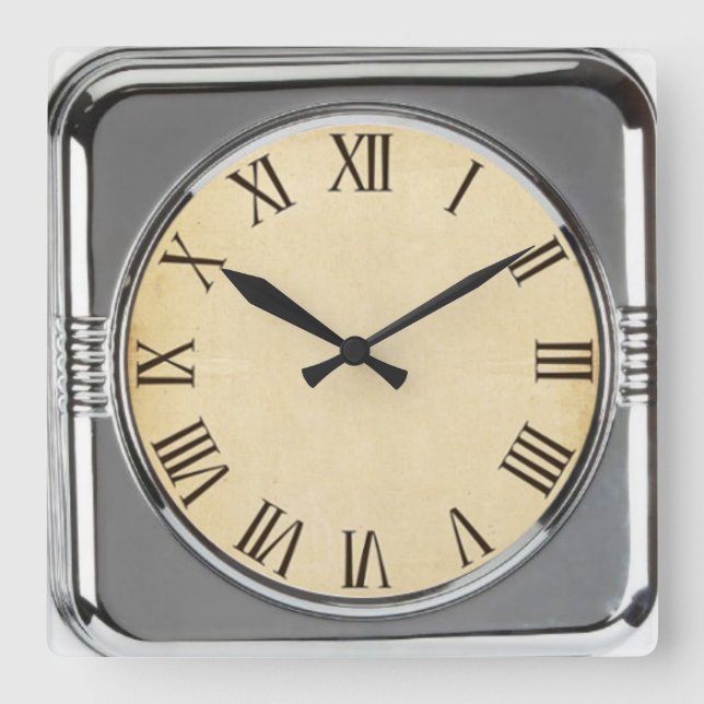 Retro-Stil Quadratische Wanduhr (Vorderseite)
