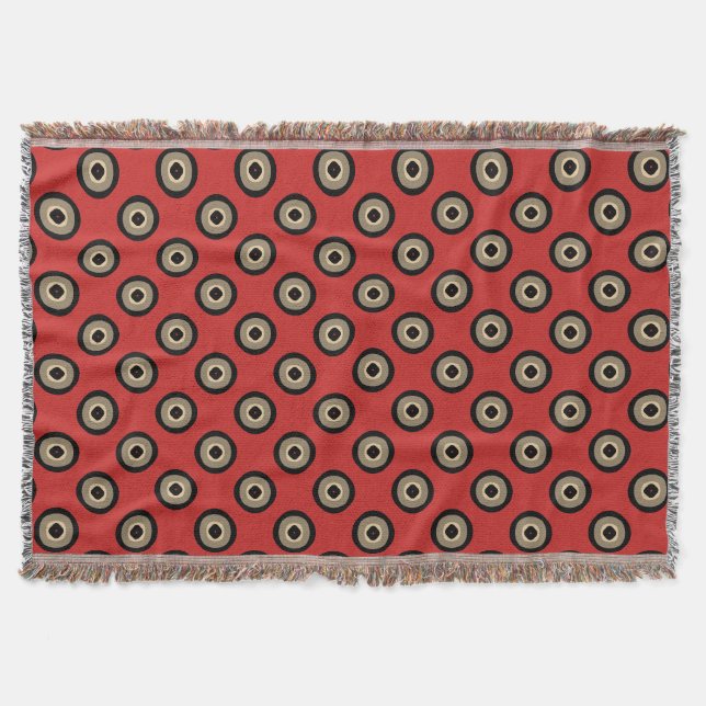 Retro-Stil - Schwarz-rotes Muster Decke (Vorderseite)
