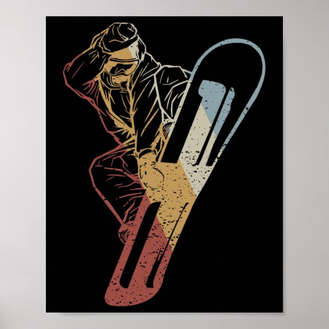 Retro-Stil Snowboarden Vintag Poster (Vorne)